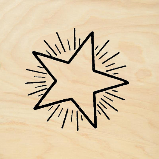 StampaFe Radiant Star Bold Comic Star Burst Rubber Art Stamp