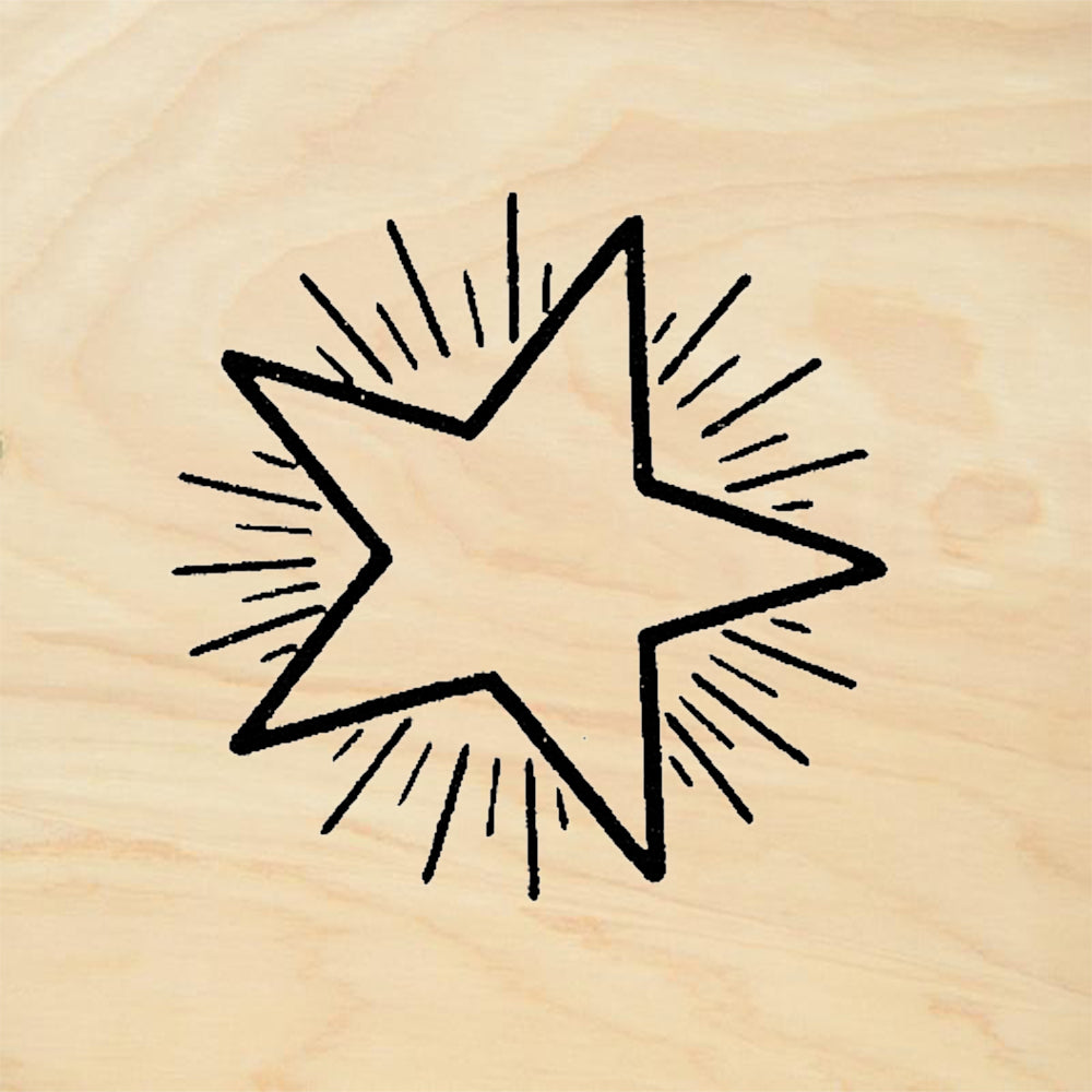 StampaFe Radiant Star Comic Burst Rubber Art Stamp