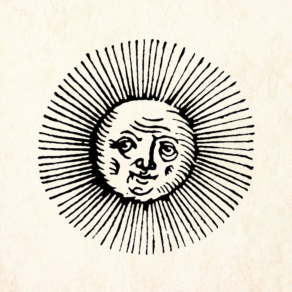 StampaFe Brush Sun Face Long Rays Rubber Art Stamp