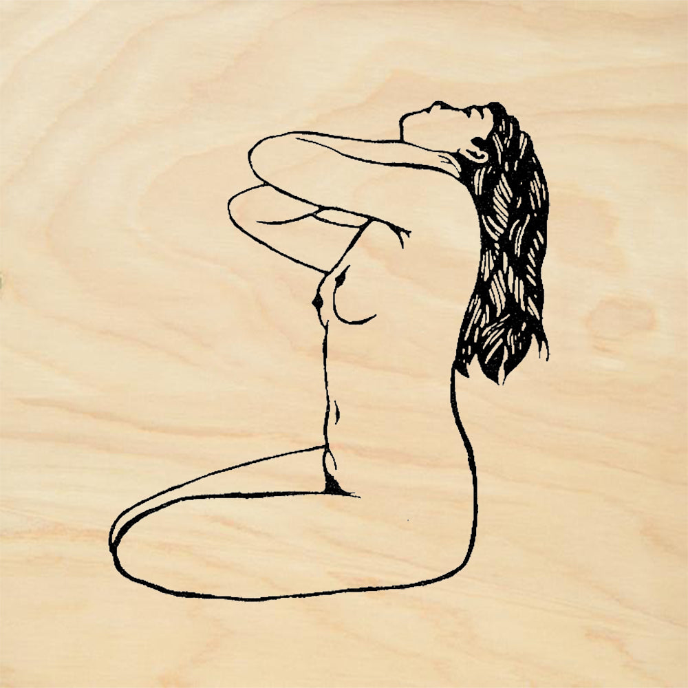 StampaFe Eve Kneeling Female Nude Figure Rubber Art Stamp