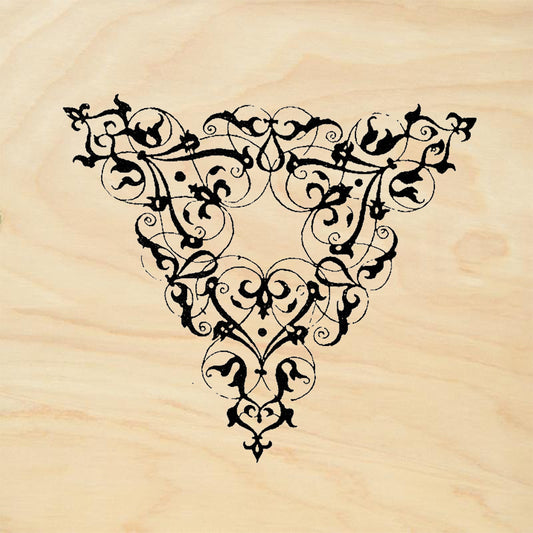 StampaFe Filigree Triangle Ornate Scrollwork Triangle Rubber Art Stamp