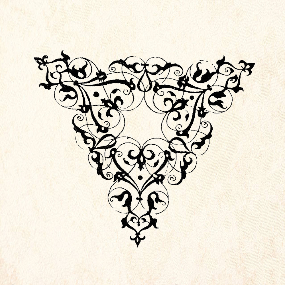 StampaFe Filigree Triangle Ornate Scrollwork Rubber Art Stamp