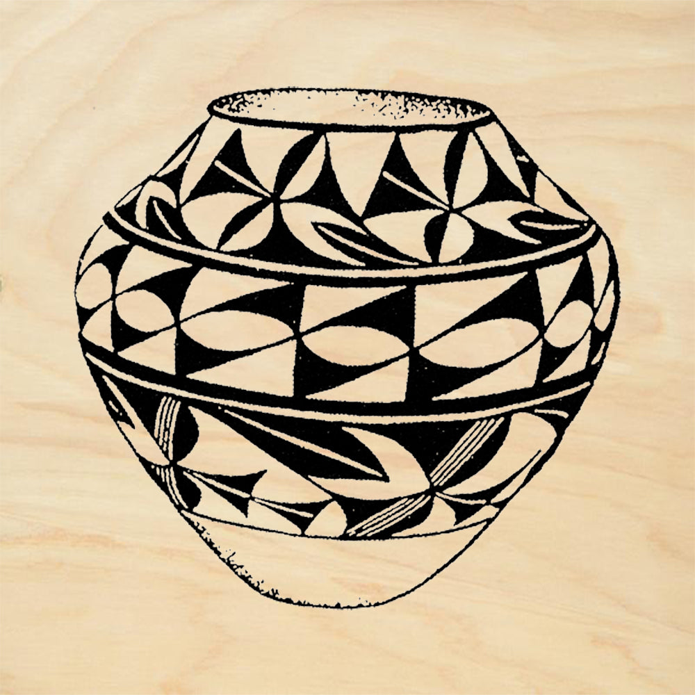 StampaFe Tapered Bottom Pot Acoma Pueblo Pottery Rubber Art Stamp