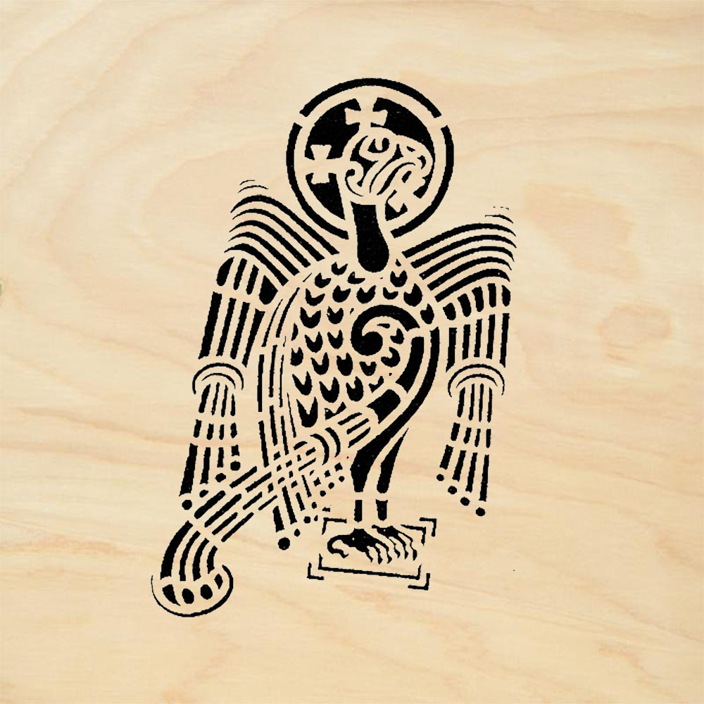 StampaFe Celtic Eagle Illuminated Eagle Bird Knotwork Rubber Art Stamp