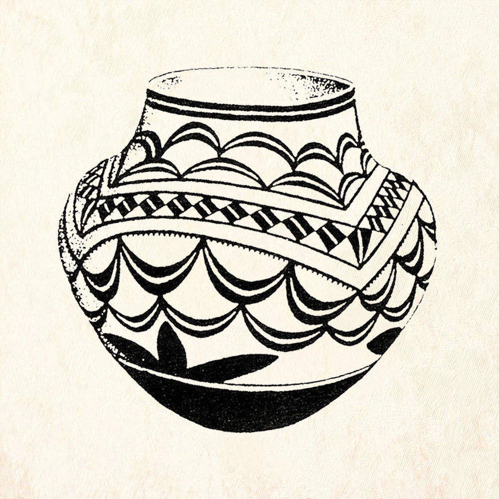 StampaFe Black Bottom Pot Decorative Pottery Rubber Art Stamp