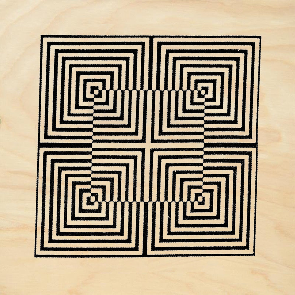 StampaFe Squared Square Geometric Spiral Rubber Art Stamp