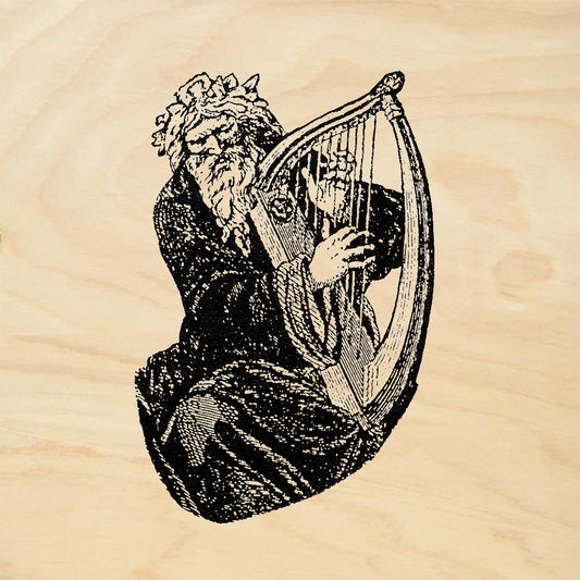 StampaFe Bard Elderly Bard Celtic Harp Player Rubber Art Stamp