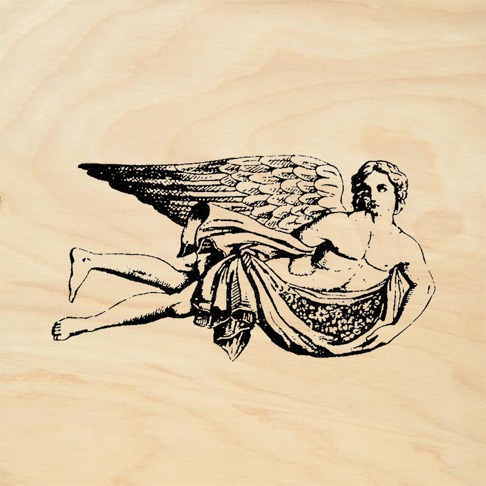 StampaFe Draped Angel Flying Putto Cherub Classical Rubber Art Stamp