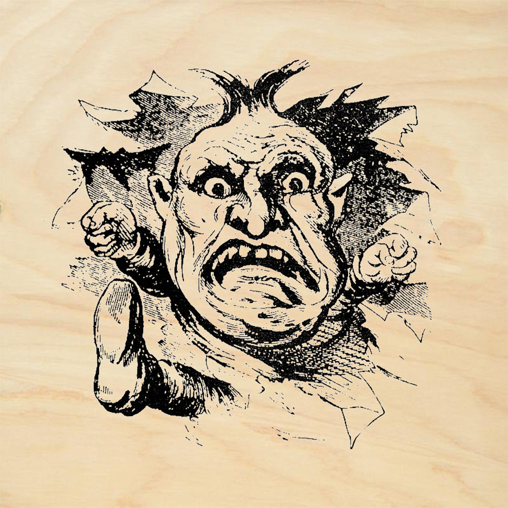 StampaFe Aargh Angry Man Bursting Through Wall Rubber Art Stamp