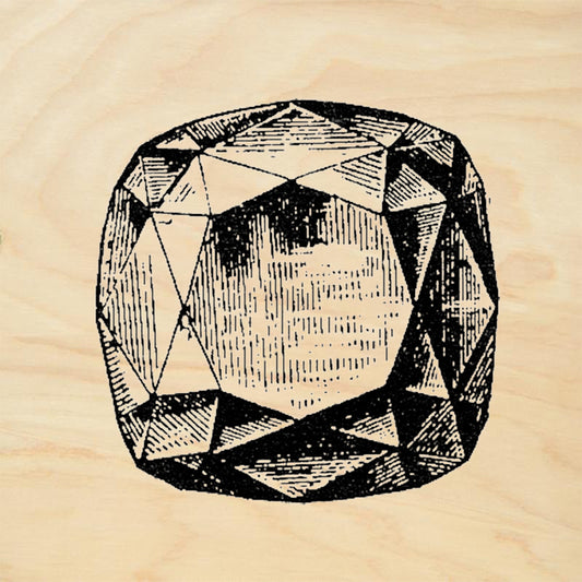 StampaFe Jewel Square Square-Cut Faceted Gemstone Rubber Art Stamp