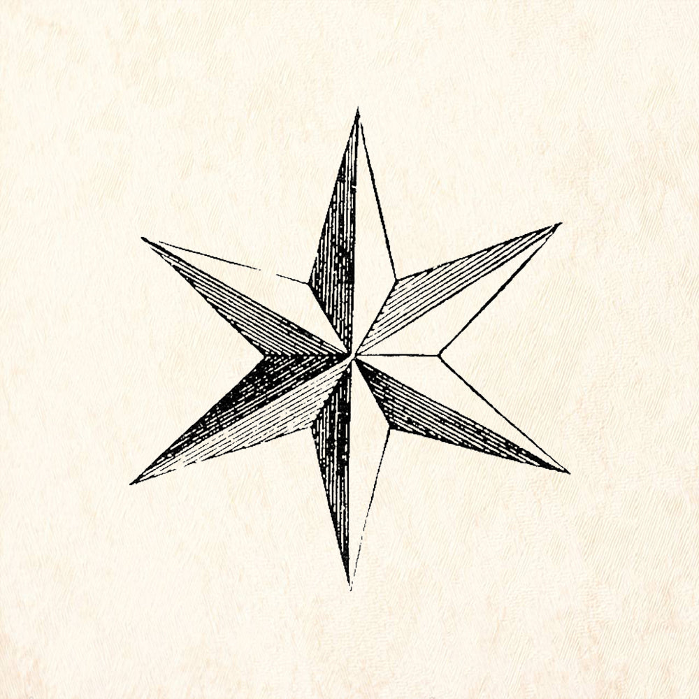 StampaFe 3-D Star Compass Nautical Star Rubber Art Stamp