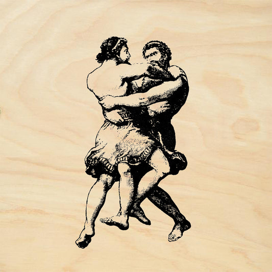 StampaFe My Turn to Lead Wrestling Dancing Figures Rubber Art Stamp