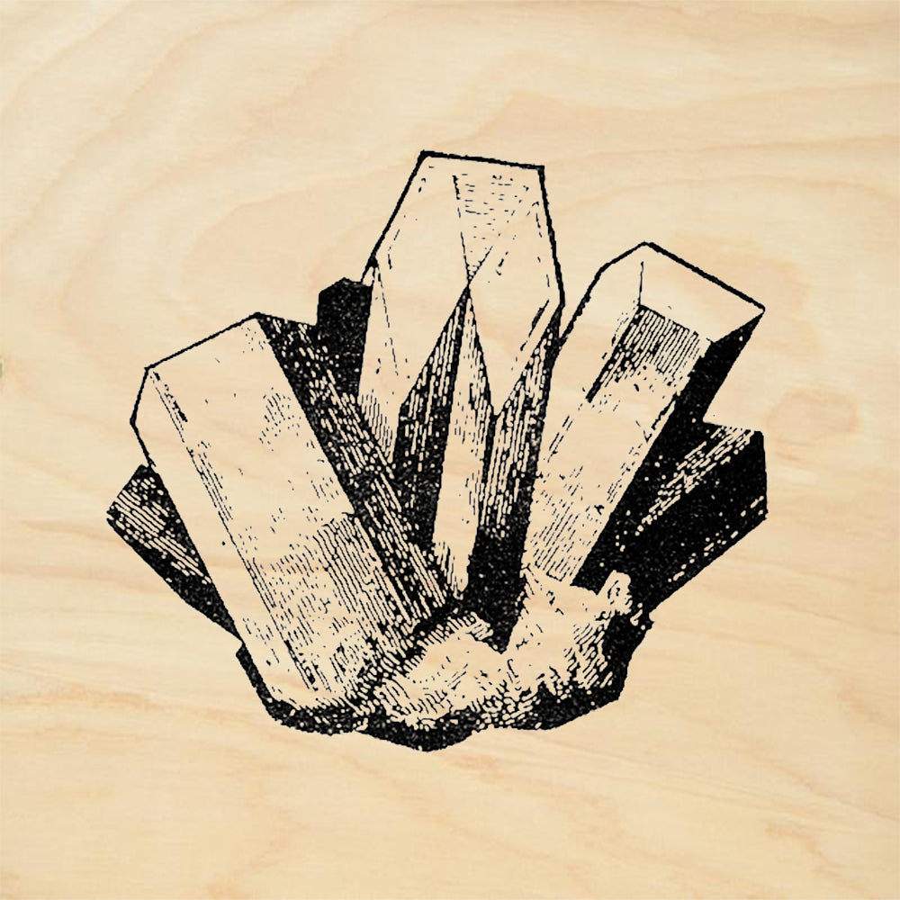 StampaFe Quartz Crystal Cluster Mineral Rubber Art Stamp