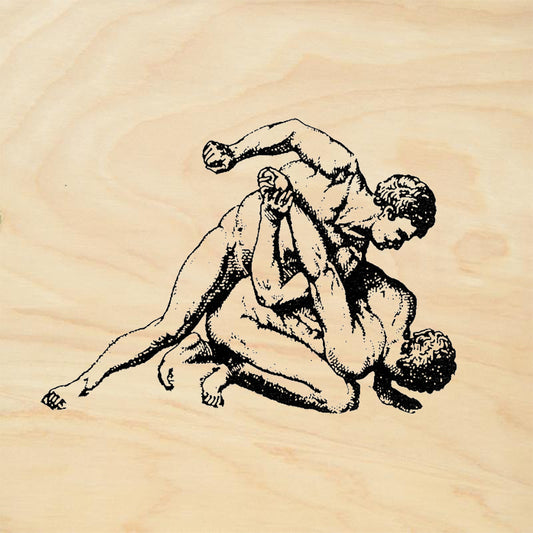StampaFe Say Uncle Wrestlers Grappling Ground Pin Rubber Art Stamp