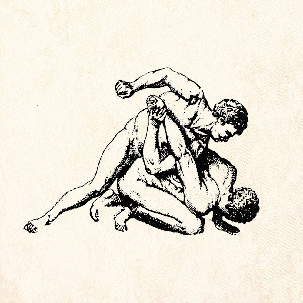 StampaFe Say Uncle Wrestlers Ground Pin Rubber Art Stamp