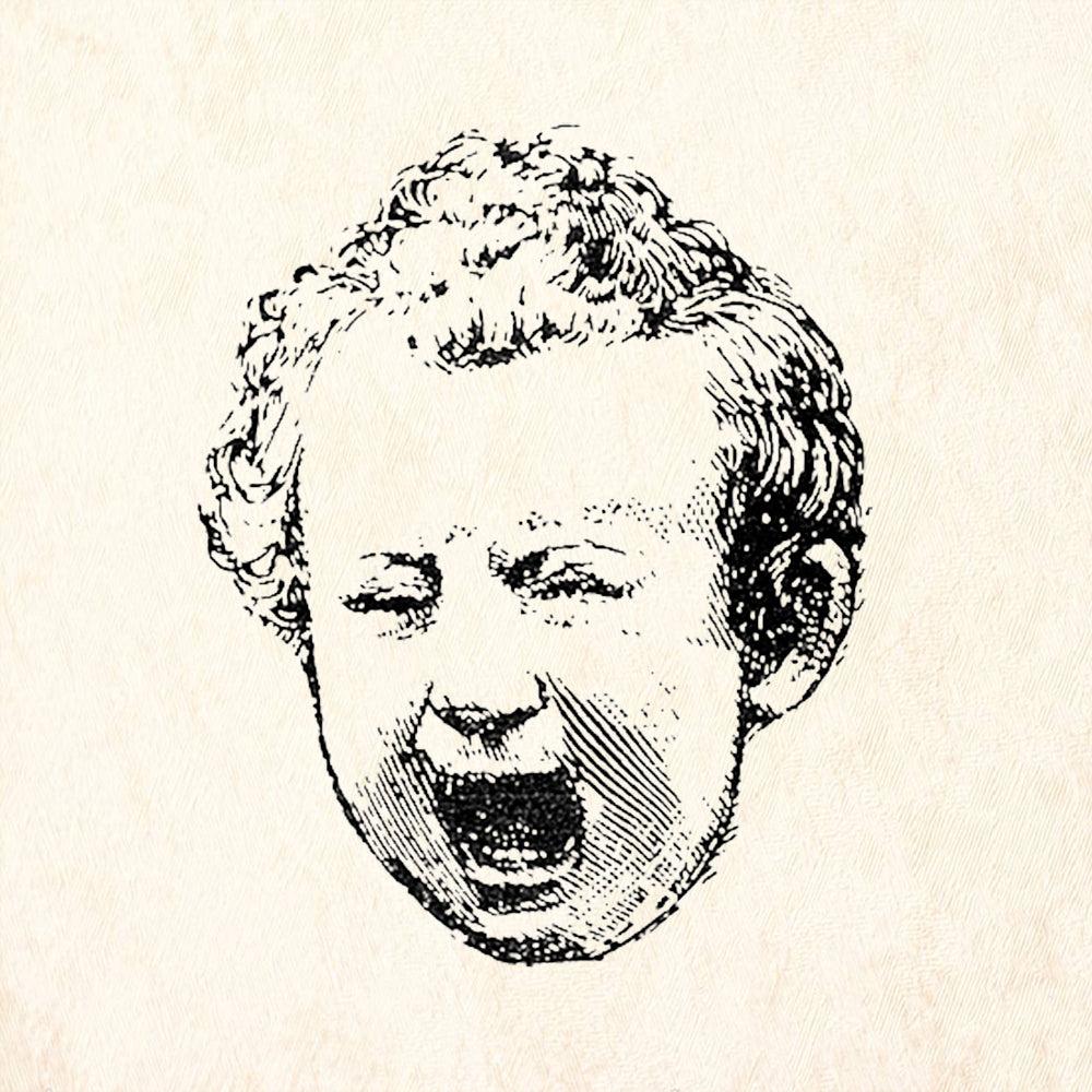 StampaFe Wahh Crying Baby Wailing Face Humor Rubber Art Stamp