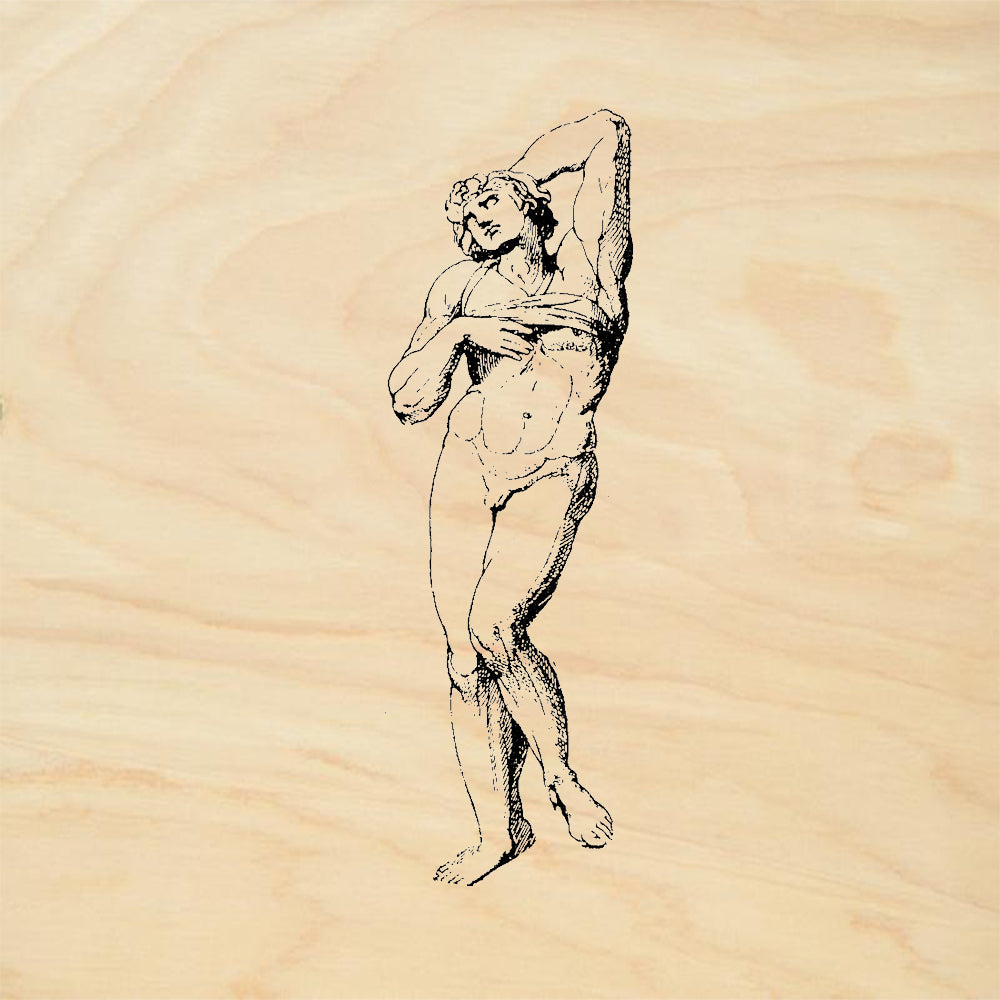 StampaFe Zing Man Nude Male Stretching Figure Rubber Art Stamp