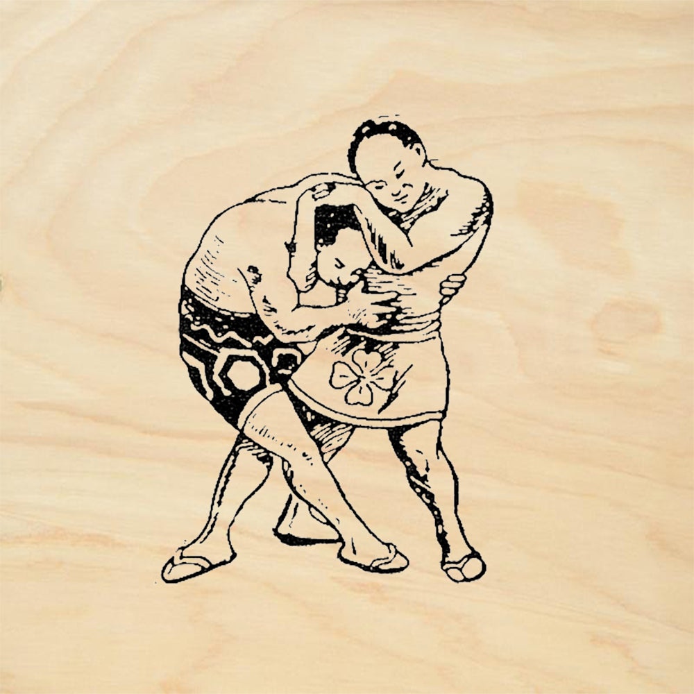 StampaFe Head Lock Wrestlers Rubber Art Stamp
