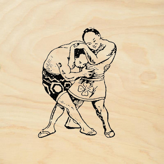 StampaFe Head Lock Wrestlers Rubber Art Stamp