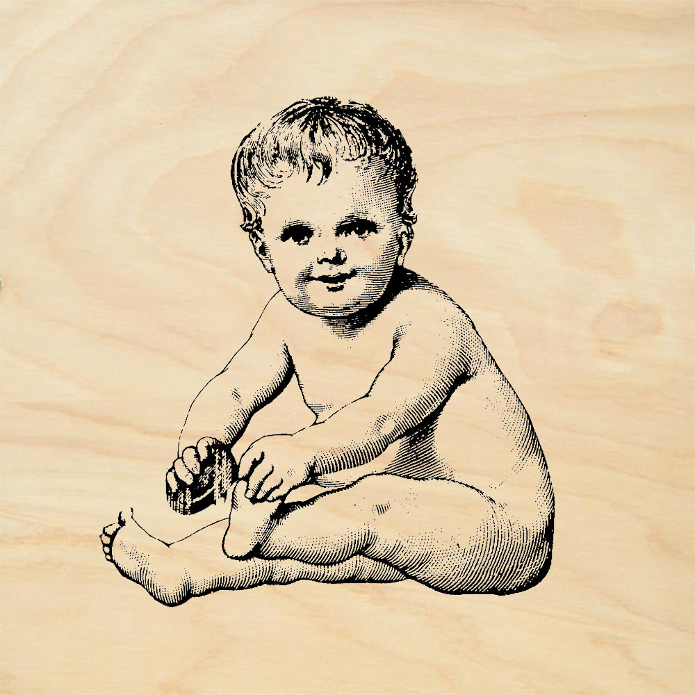 StampaFe This Little Piggy Baby Playing with Toes Rubber Art Stamp
