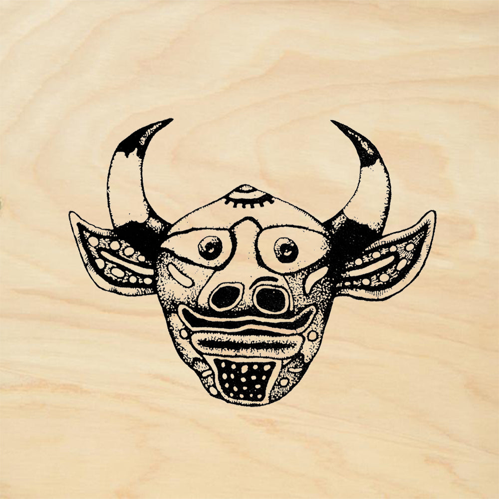 StampaFe Cow Mask Tribal Rubber Art Stamp