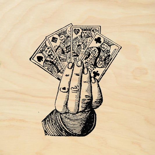 StampaFe Four Kings Card Hand Rubber Art Stamp