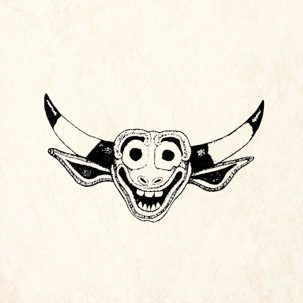 StampaFe Grinning Cow Mask Rubber Art Stamp