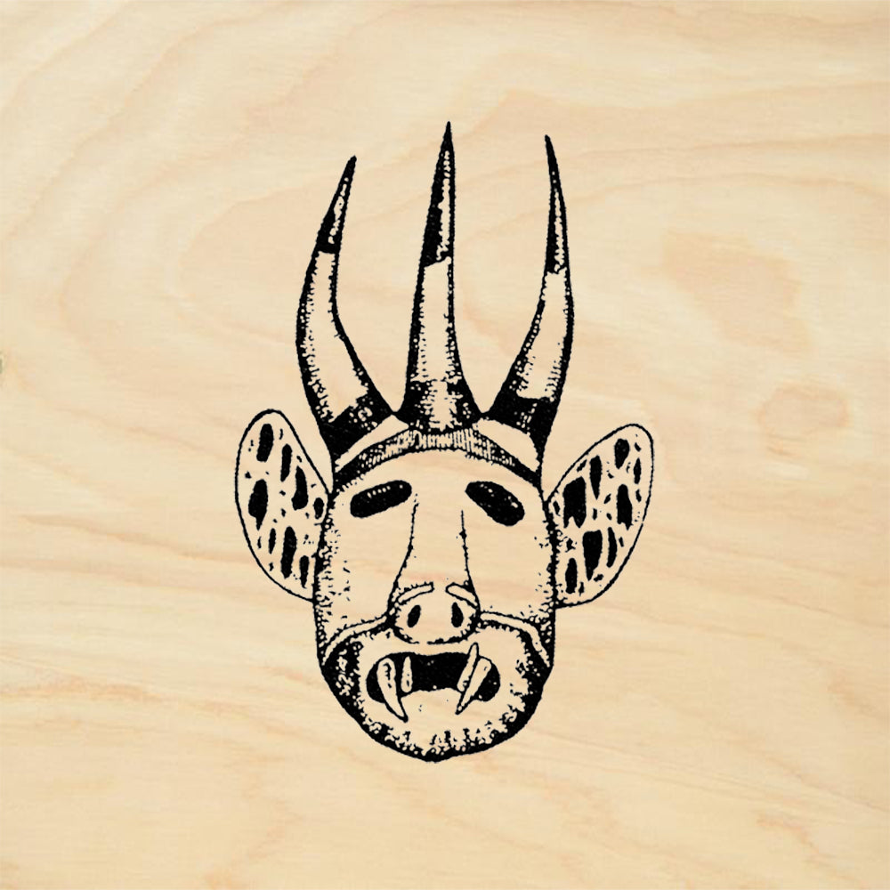 StampaFe Three-Horned Devil Mask Fantasy Face Rubber Art Stamp