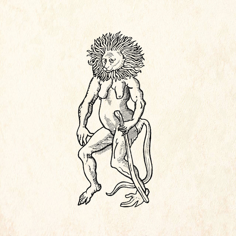 StampaFe Two Legged Lion Demon Fantasy Creature Rubber Art Stamp