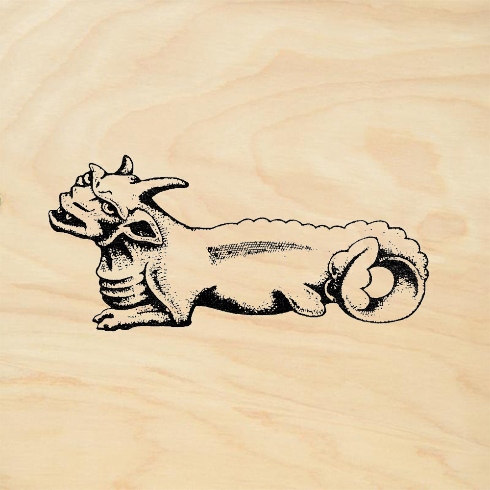 StampaFe Reclining Gargoyle Horned Fantasy Creature Rubber Art Stamp