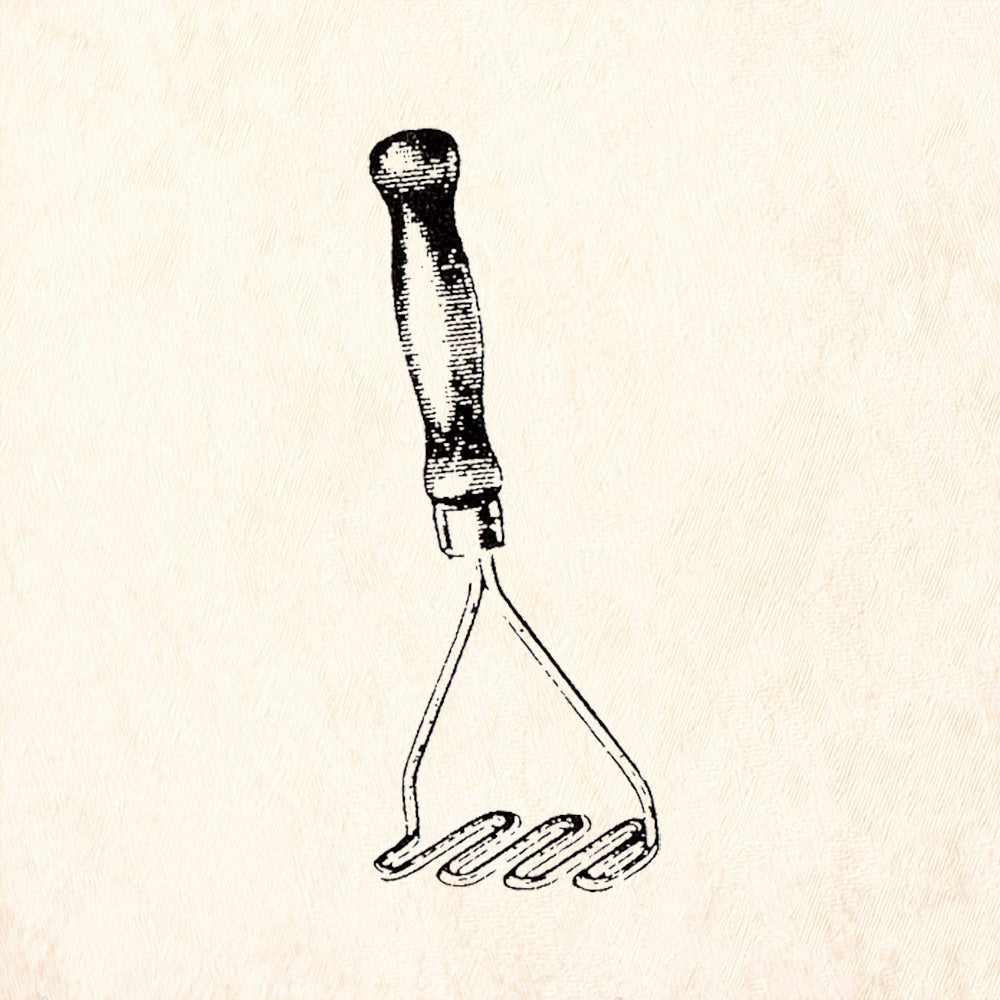 StampaFe Vintage Potato Masher Kitchen Utensil Rubber Art Stamp