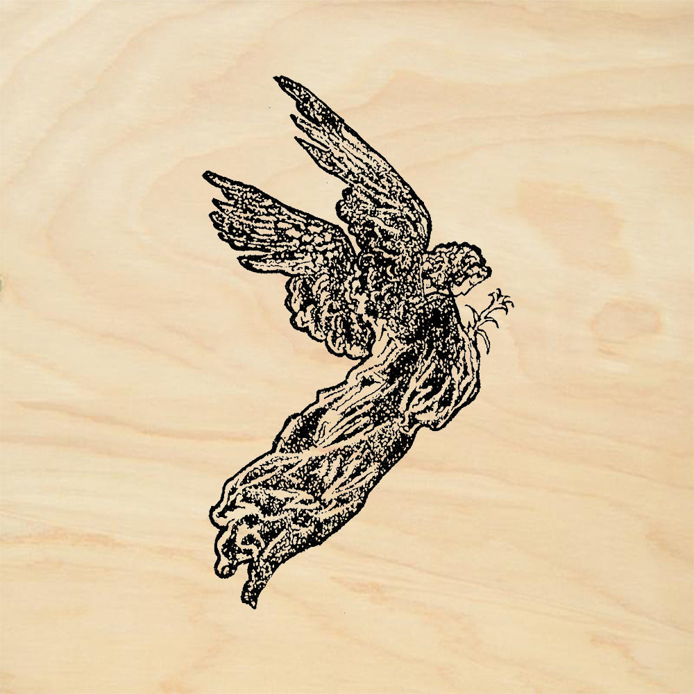 StampaFe Lily Angel Flying Figure Facing Right Rubber Art Stamp