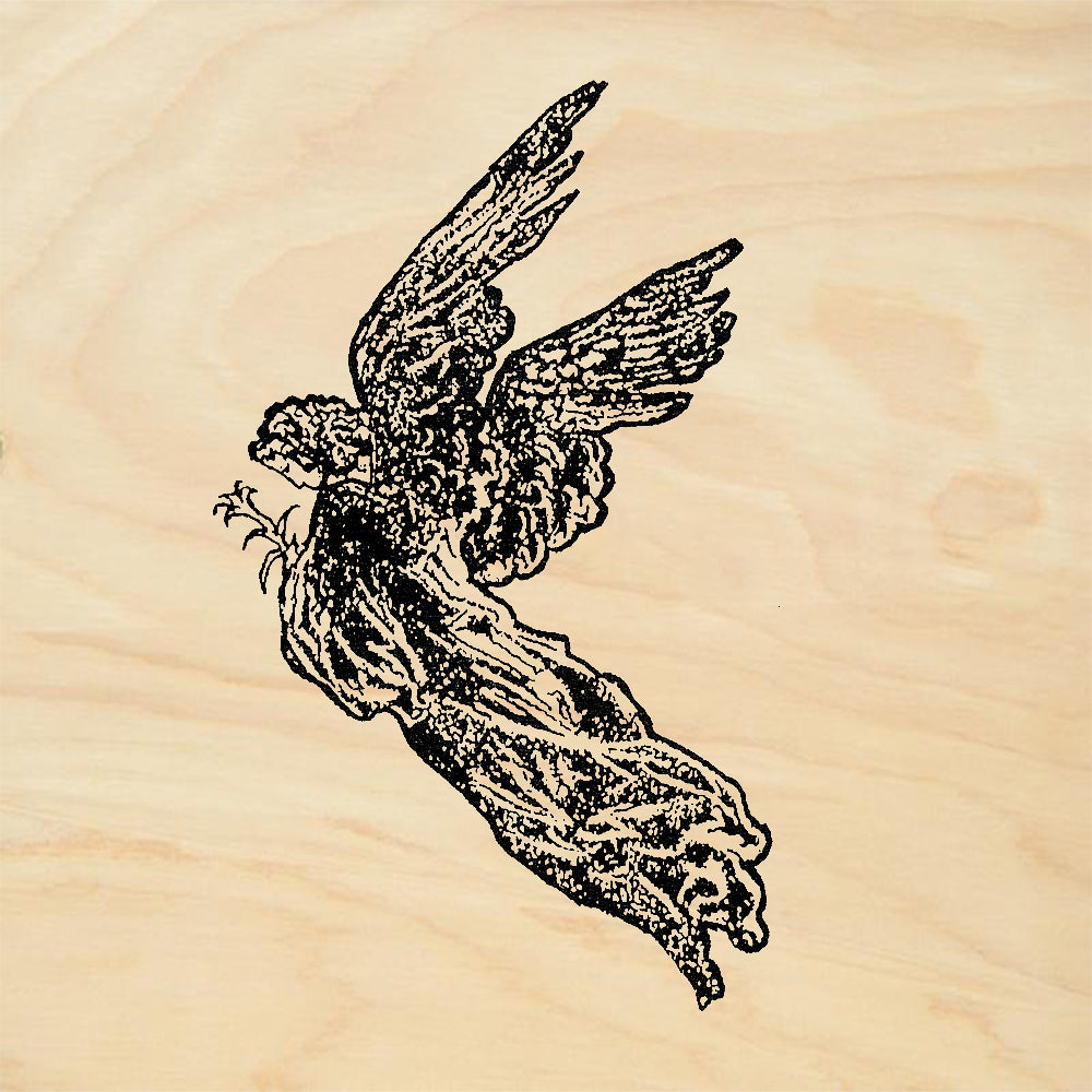StampaFe Lily Angel Flying Figure Facing Left Rubber Art Stamp