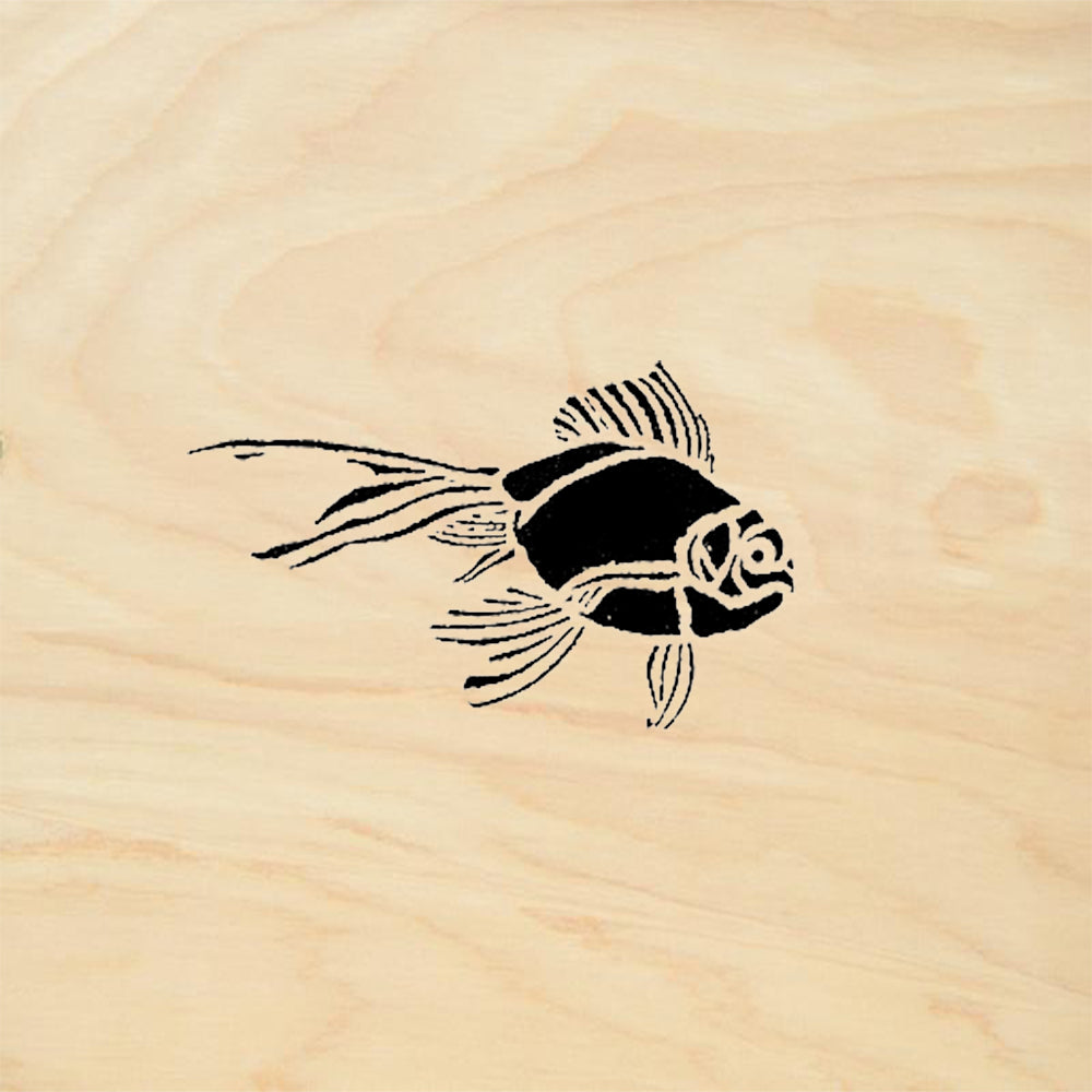 StampaFe Small Fat Goldfish Facing Right Rubber Art Stamp