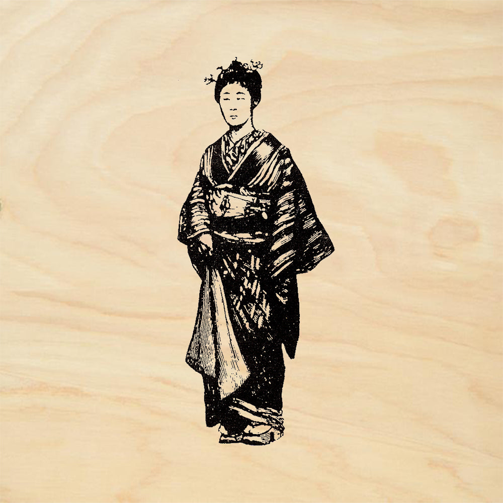 StampaFe Kimiko Japanese Woman in Kimono Facing Left Rubber Art Stamp