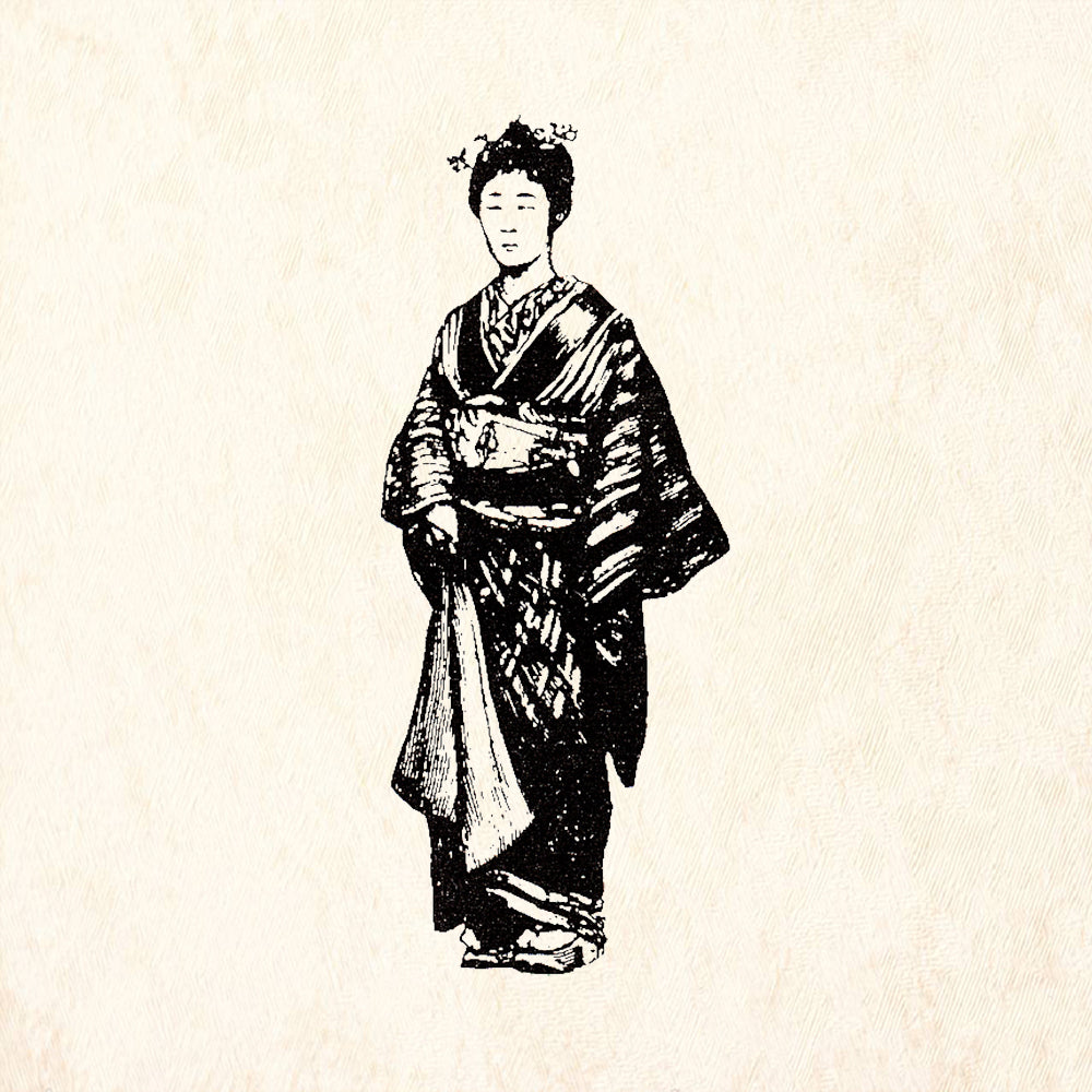 StampaFe Kyoko Japanese Woman in Kimono Rubber Art Stamp