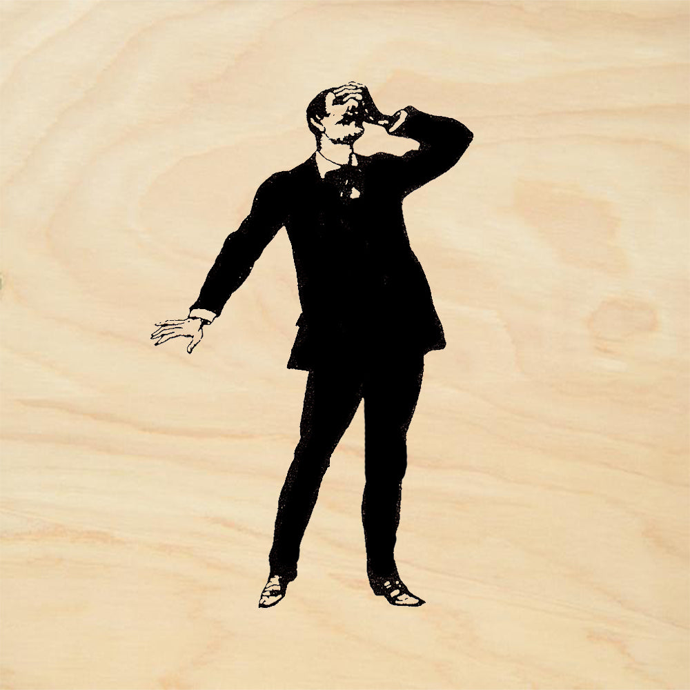 StampaFe Oh Fie! Dapper Man Silhouette Facing Right Rubber Art Stamp