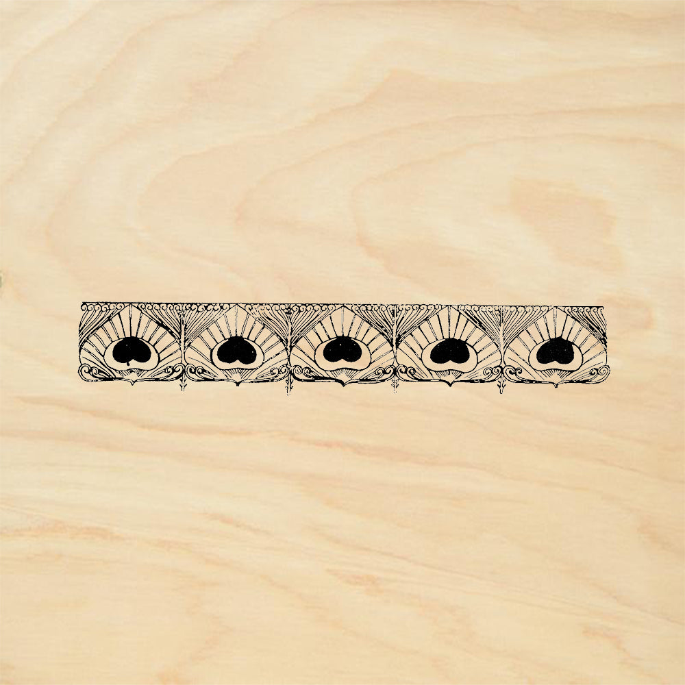 StampaFe Peacock Border Rubber Art Stamp
