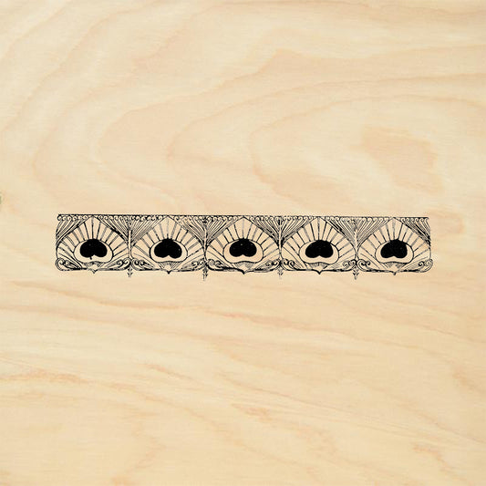 StampaFe Peacock Border Rubber Art Stamp