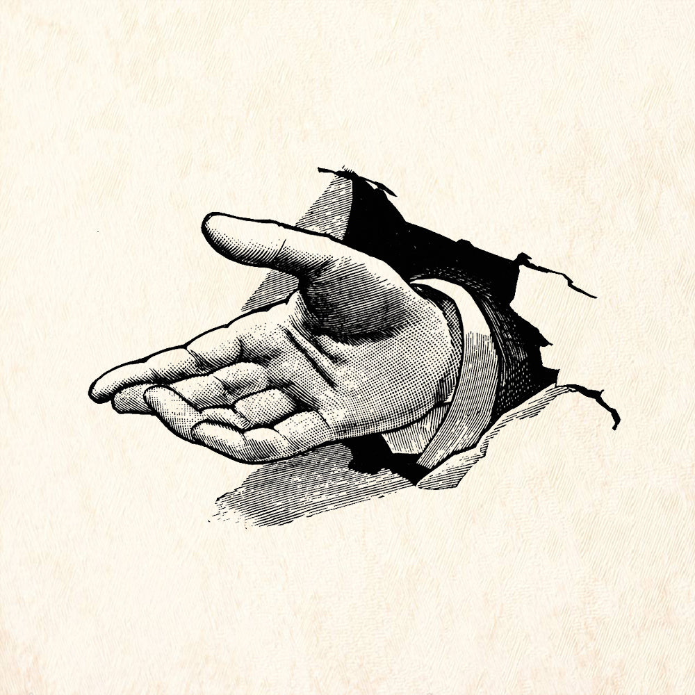 StampaFe Large Breakthrough Hand Reaching Through Wall Rubber Art Stamp