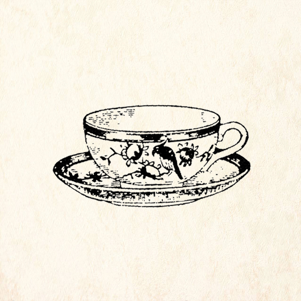 StampaFe Imari Cup and Saucer Japanese Teacup Rubber Art Stamp
