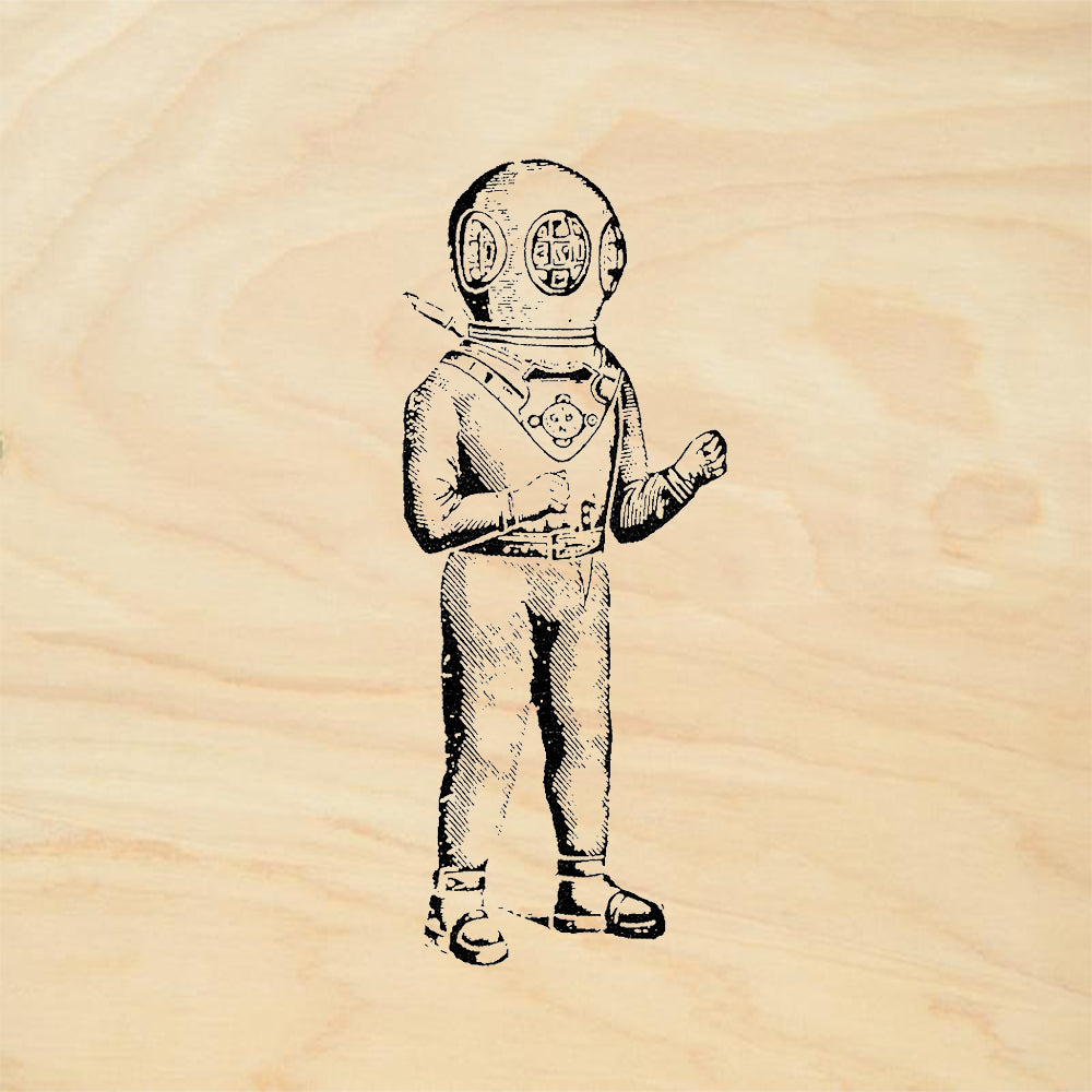 StampaFe Large Vintage Deep Sea Diver Rubber Art Stamp