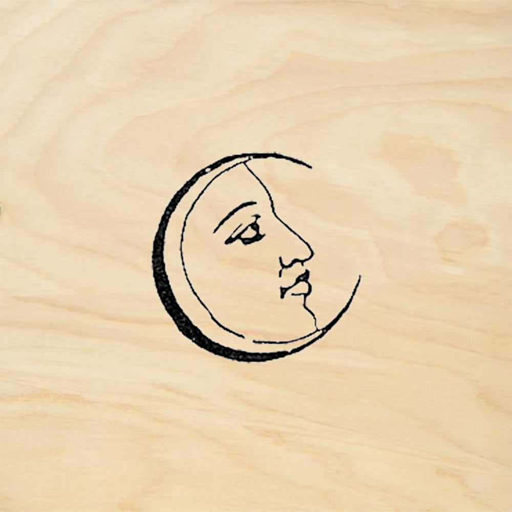 StampaFe First Quarter Moon Rubber Art Stamp