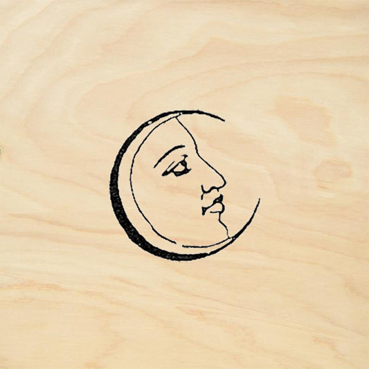StampaFe First Quarter Moon Rubber Art Stamp
