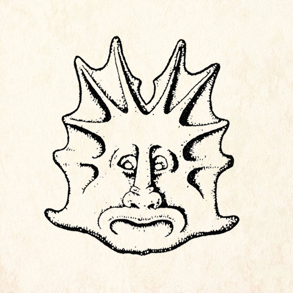 StampaFe Sea Creature Whimsical Spiky Face Rubber Art Stamp