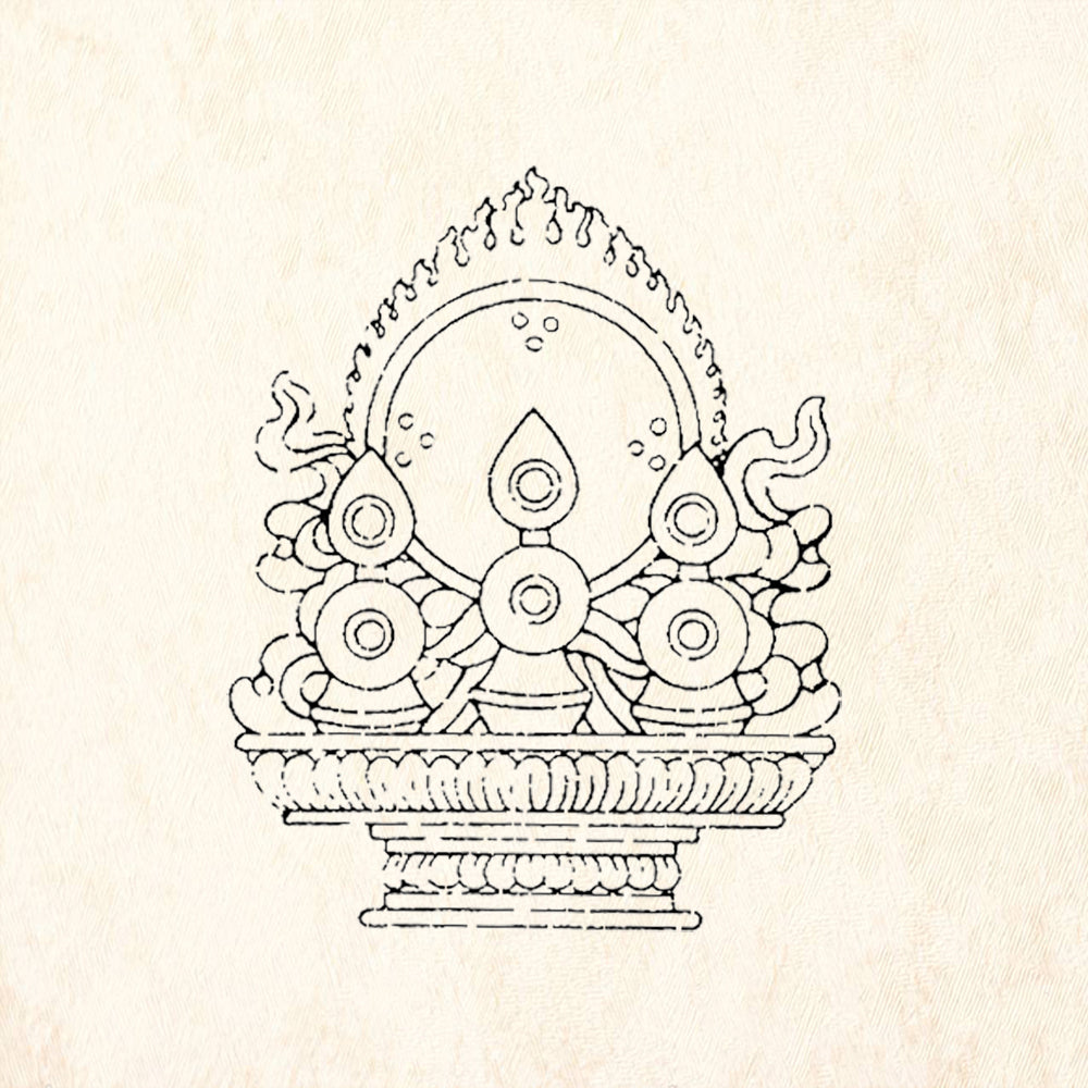 StampaFe Tibetan Mirror Buddhist Shrine Ornamental Rubber Art Stamp