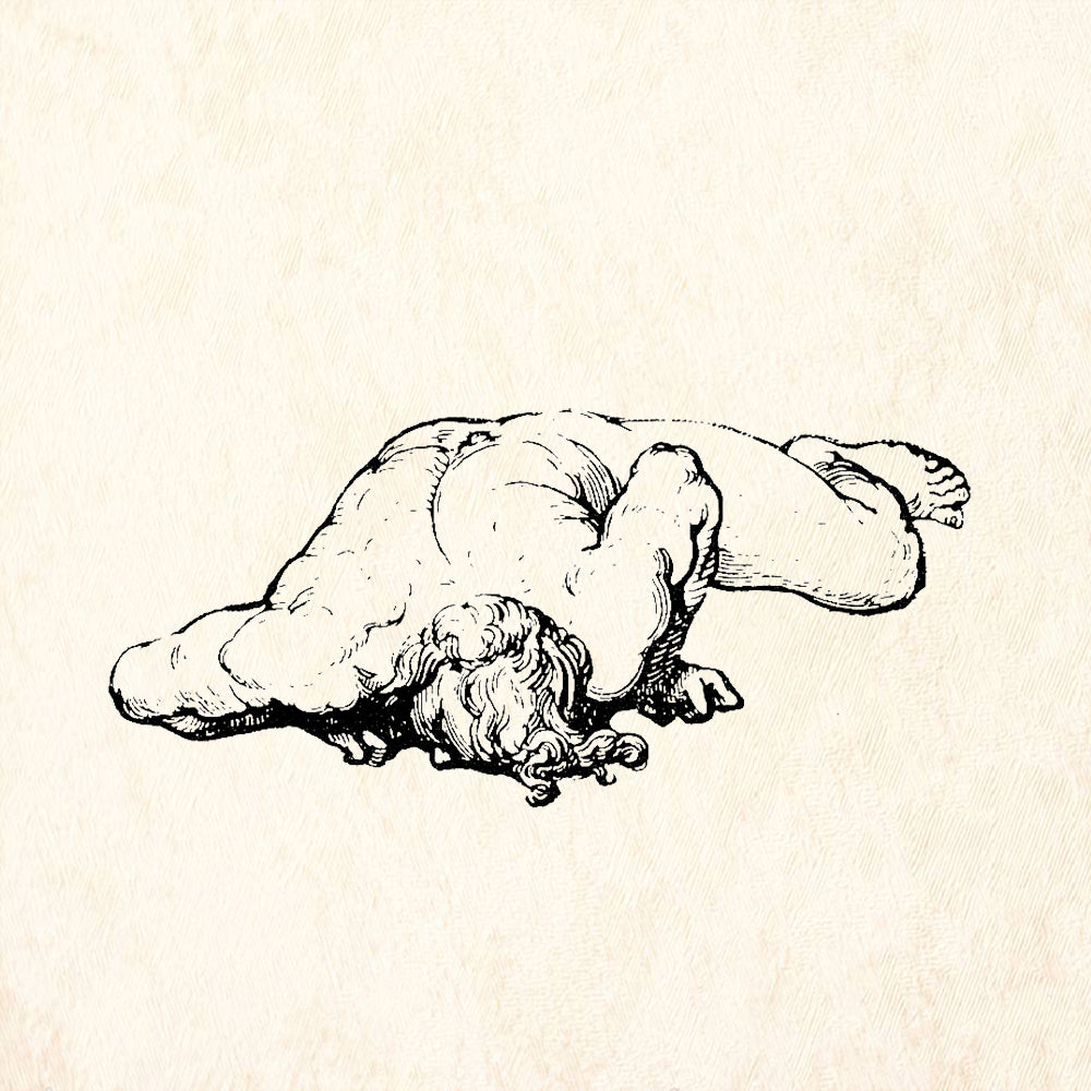 StampaFe Not Quite Man Exhausted Fallen Figure Rubber Art Stamp