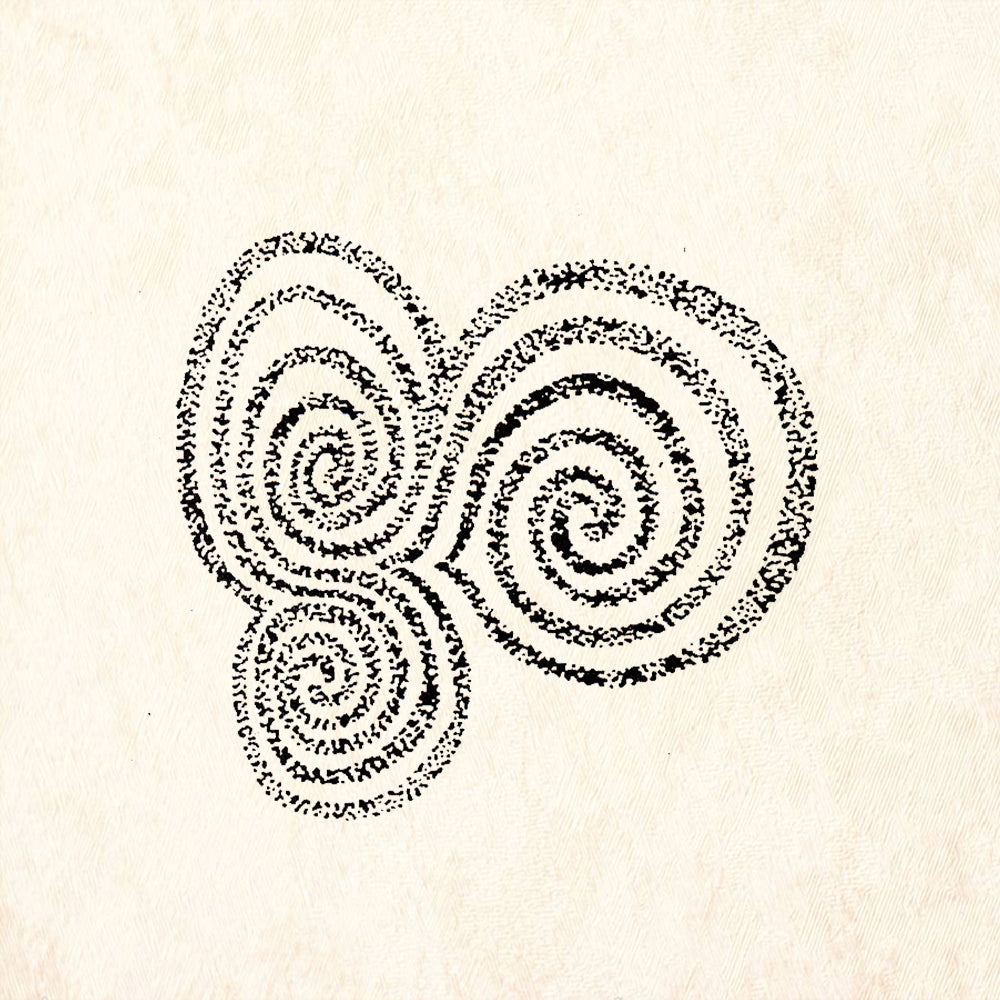 StampaFe Bronze Age Triple Spiral Rubber Art Stamp