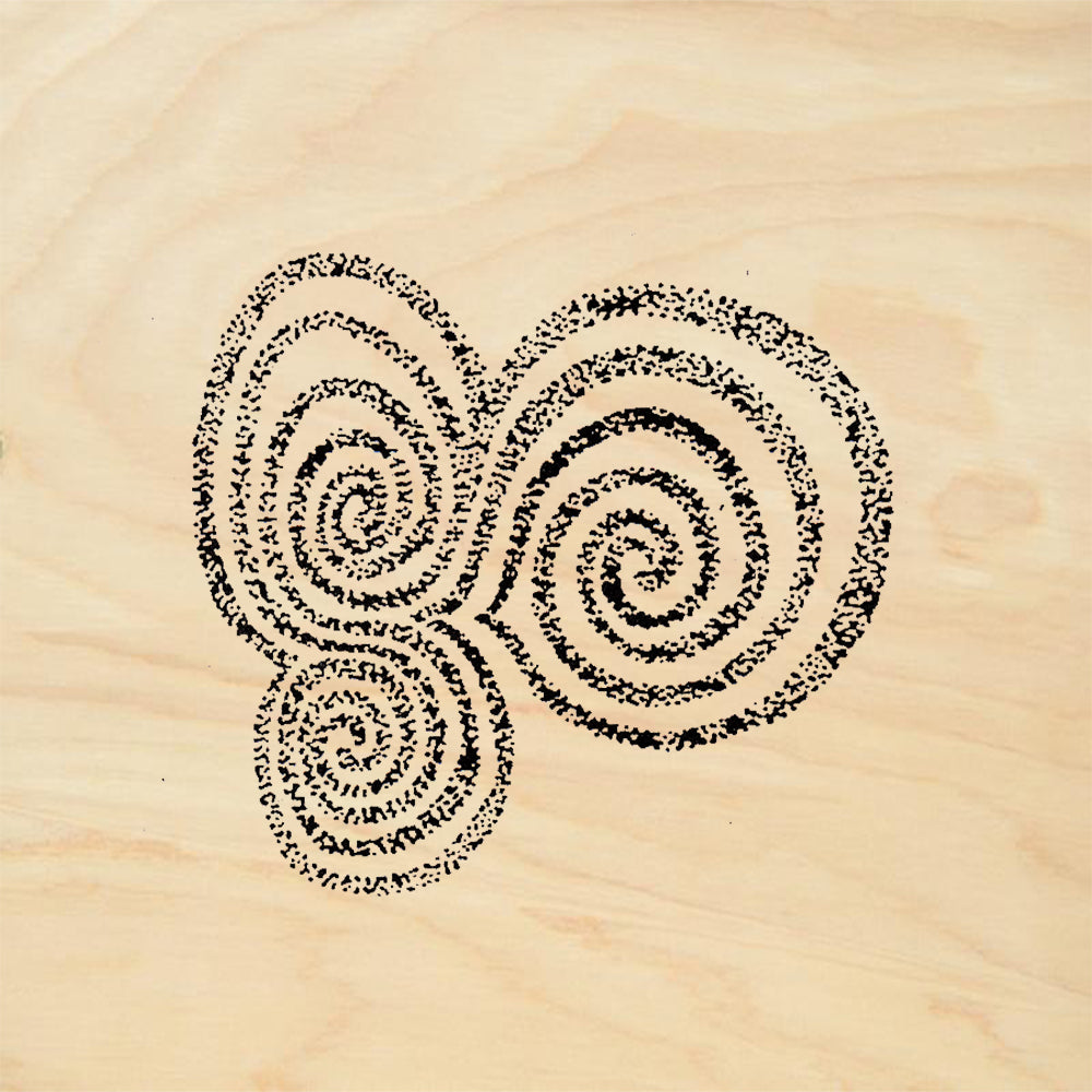 StampaFe Bronze Age Triple Spiral Rubber Art Stamp