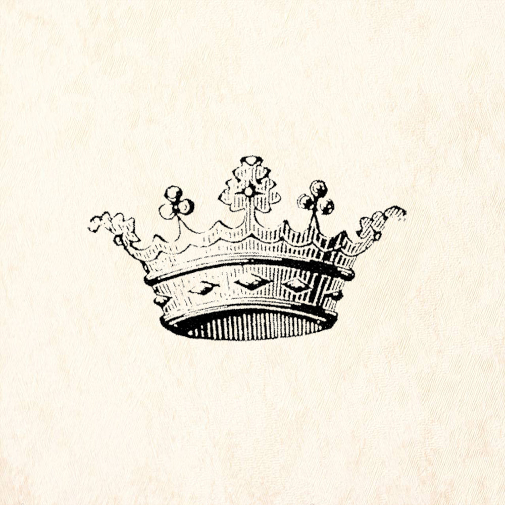 StampaFe Medieval Queen's Crown Fleur-de-Lis Royal Rubber Art Stamp